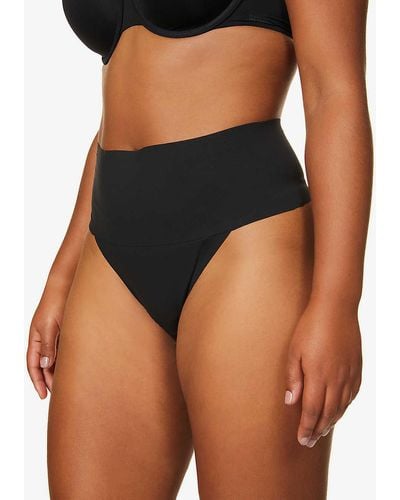 Spanx Undie-tectable High-rise Jersey Thong - Black