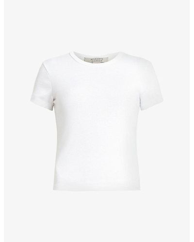 AllSaints Stevie Crew-neck Short-sleeve Organic-cotton T-shirt - White