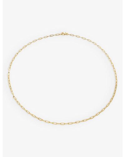 Monica Vinader Mini Paperclip-chain 18ct Yellow -plated Vermeil Recycled Sterling-silver Choker Necklace - Natural