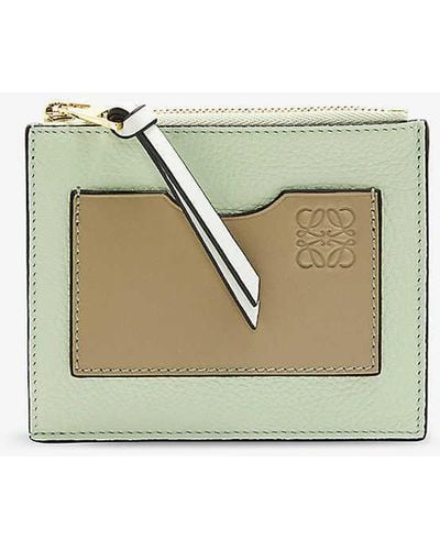 Loewe Six-card Leather Coin And Cardholder - Green
