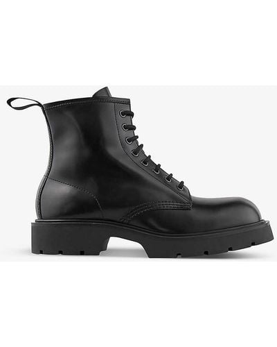 Sandro Ranger Lace-up Leather Ankle Boots - Black