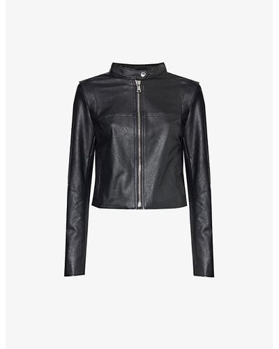 Spanx Like Leather Slim-fit Faux-leather Jacket X - Black