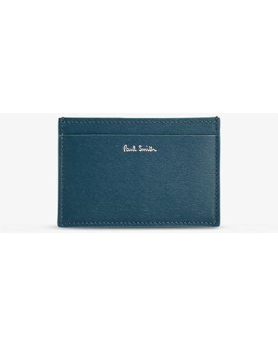 Paul Smith Brand-foiled Leather Card Holder - Blue