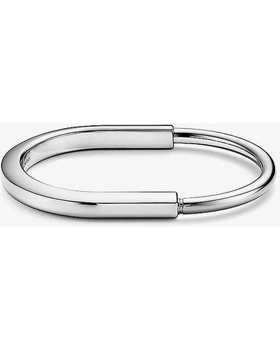 Tiffany & Co. Lock 18ct White-gold Bangle Bracelet