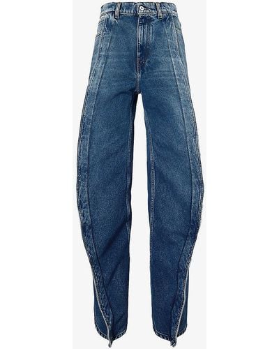 Y. Project Evergreen Banana Wide-leg Relaxed-fit Organic-denim Jeans - Blue