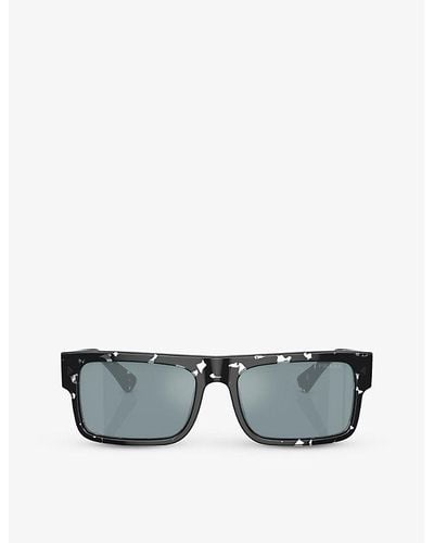 Prada Pr A10s Rectangle-frame Tortoiseshell Acetate Sunglasses - Gray