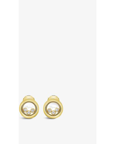 Chopard Happy Diamonds 18ct Yellow-gold And 0.30ct Diamond Earrings - Metallic
