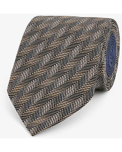 Missoni Zigzag-pattern Silk Tie - Grey