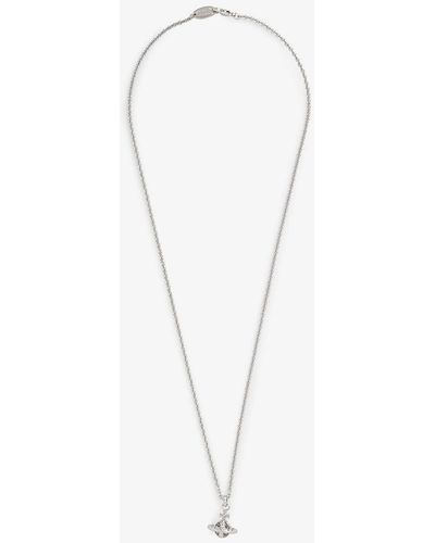 Vivienne Westwood Mayfair Orb Brass And Crystal Necklace - White
