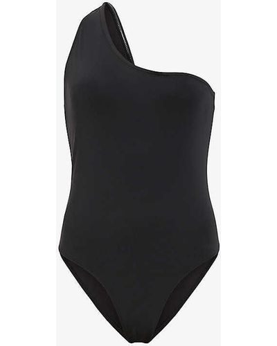 AllSaints Correl One-shoulder Asymmetric Swimsuit - Black