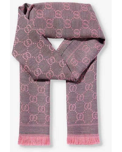Monogram Wool and Cashmere Graphite Scarf