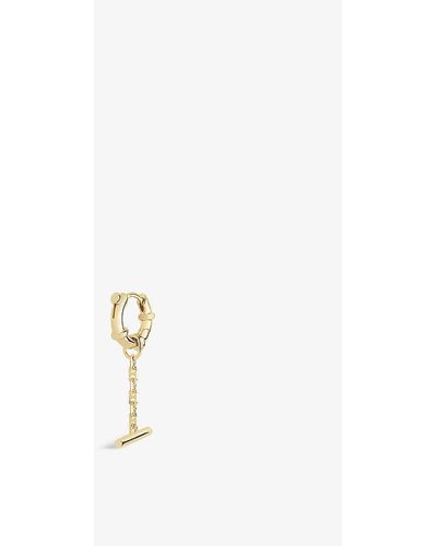 Maria Black Spring Bar 22ct Yellow Gold-plated Sterling Silver Single huggie Earring - White