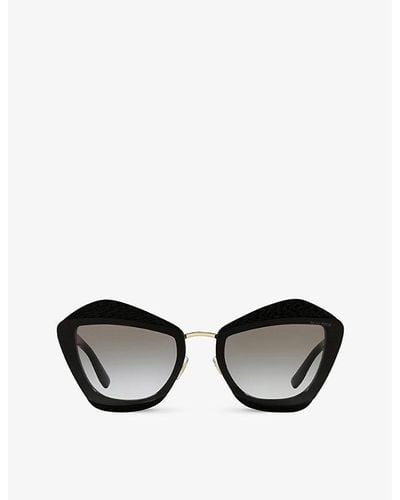 Miu Miu Mu01xs Butterfly-frame Acetate Sunglasses - Black