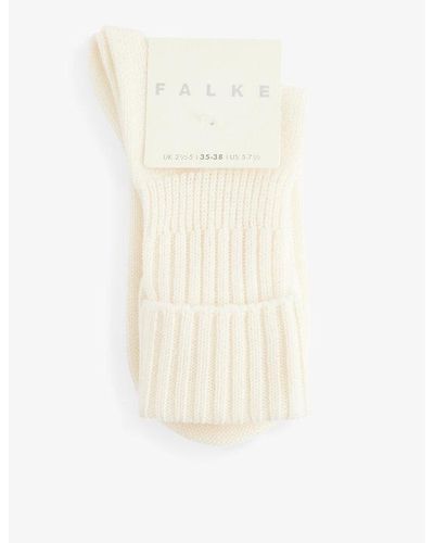 FALKE Ribbed-cuff Wool-blend Socks - White