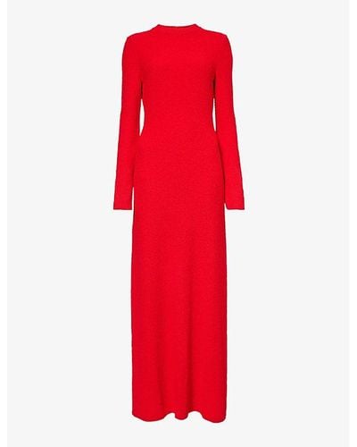 Proenza Schouler Lara Cut-out Woven-blend Maxi Dress - Red