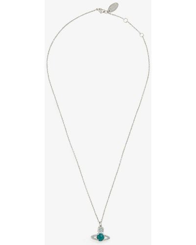 Vivienne Westwood Petulla Orb-shaped Brass Pendant Necklace - White