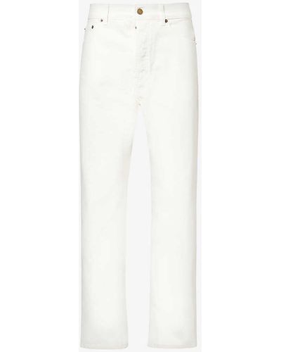 Fear Of God Essentials Brand-patch Straight-leg Relaxed-fit Jeans - White