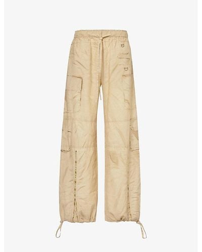 Acne Studios Paginol Linen And Cotton-blend Cargo Trousers - Natural