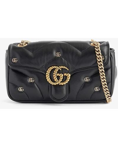Gucci Marmont Quilted-leather Cross-body Bag - Black