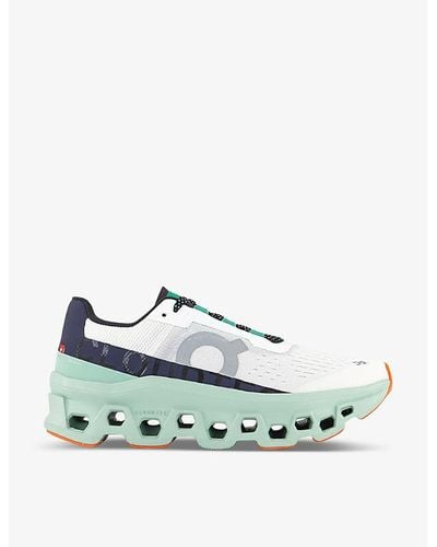On Shoes Cloudmonster Chunky-soled Mesh Low-top Sneakers - Blue