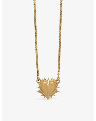 Rachel Jackson Electric Love 22ct Yellow-gold Plated Sterling-silver Mini Pendant Necklace - White