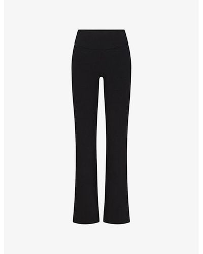 Skims Outdoor Bootcut High-rise Stretch Cotton-blend leggings - Black