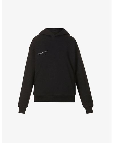 PANGAIA 365 Signature Branded Organic And Recycled Cotton-blend Hoody X - Black