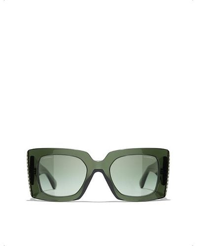 Chanel Square Sunglasses - Green