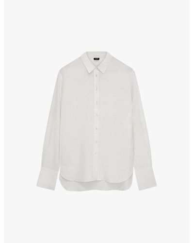 JOSEPH Joe Curved-hem Relaxed-fit Silk Shirt - White