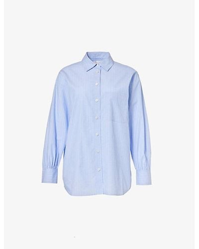 FRAME Patch-pocket Cotton-poplin Shirt - Blue