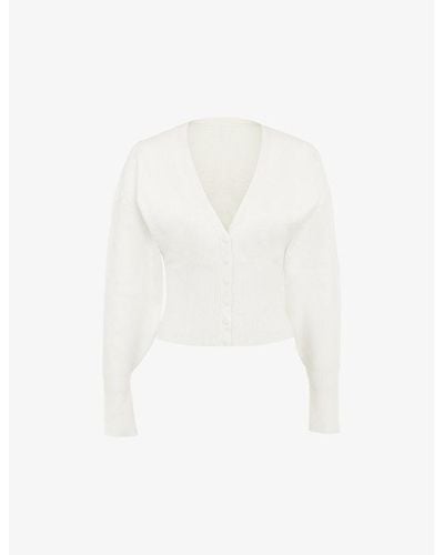 House Of Cb Noor V-neck Knitted Cardigan - White