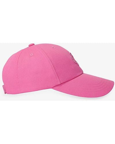 Maje Logo-embroidered Curved-visor Cotton Baseball Cap - Pink