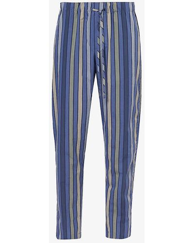 Hanro Striped Drawstring-waist Cotton Trousers X - Blue