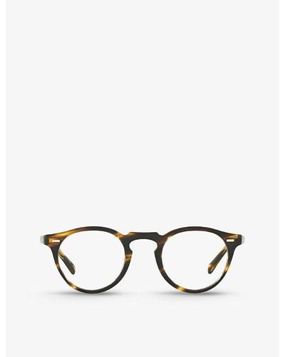 Oliver Peoples Ov5186 Gregory Peck Round-frame Acetate Glasses - Brown