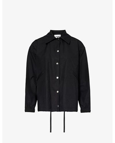 Jil Sander Boxy-fit Drawstring-hem Cotton Jacket - Black
