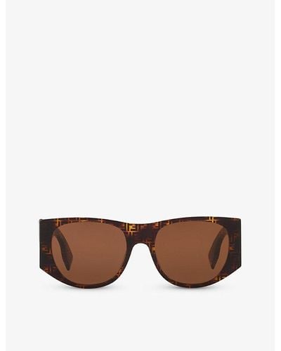 Fendi Fe40109i Square-frame Acetate Sunglasses - Brown