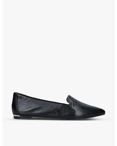Carvela Kurt Geiger Landed Pointed-toe Leather Loafers - Black