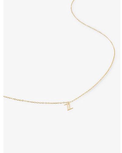 Monica Vinader Small Z Initial 14ct Solid-gold Necklace - White