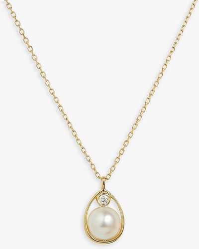 The Alkemistry Ruifier Morning Dew Purity 18ct -gold, Akoya Pearl And 0.03ct Brilliant-cut Diamond Necklace - Metallic