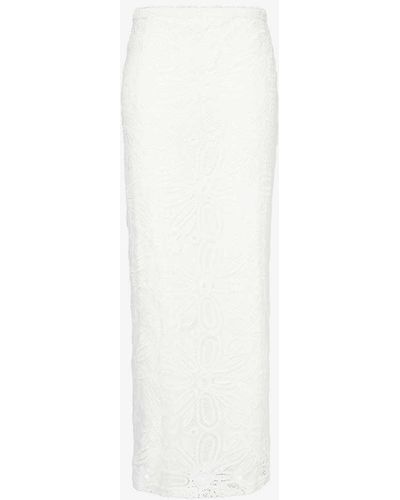 4th & Reckless Mae Flared-hem Woven Maxi Skirt - White