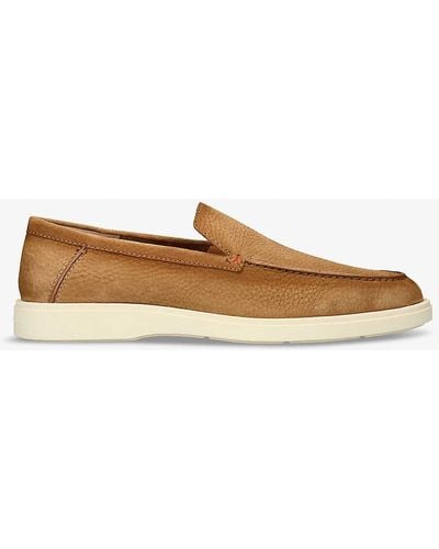 Santoni Detroit Contrast-sole Leather Loafers - White