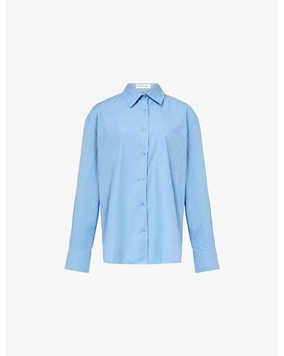 Frankie Shop Lui Relaxed-fit Cotton-poplin Shirt - Blue