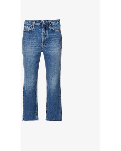 Totême Raw-hem Straight Mid-rise Organic Denim Jeans - Blue