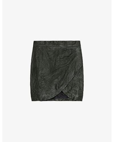 Zadig & Voltaire Julipe Crinkled Leather Mini-skirt - Green