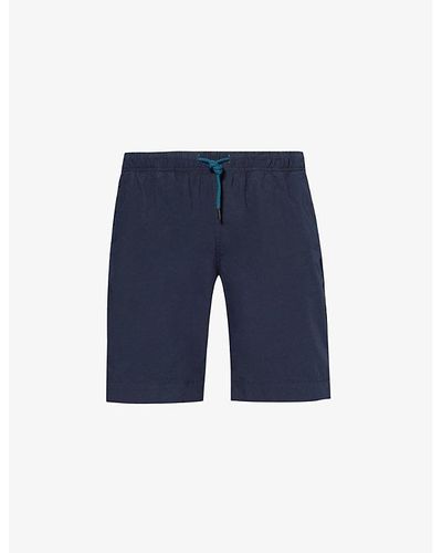 PS by Paul Smith Brand-appliqué Regular-fit Cotton Shorts - Blue