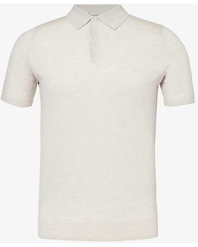 John Smedley Payton Short-sleeved Wool-knit Polo Shirt X - White