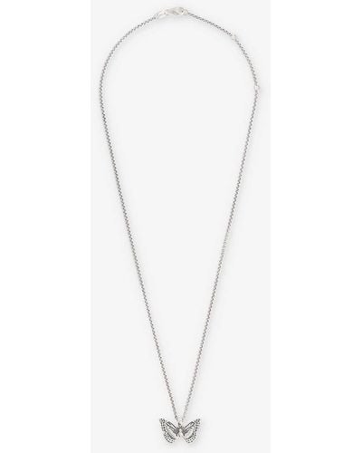 Serge Denimes Butterfly 925 Sterling Necklace - White