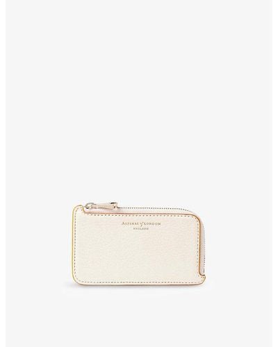 Aspinal of London Zipped Leather Coin And Card Holder - Natural