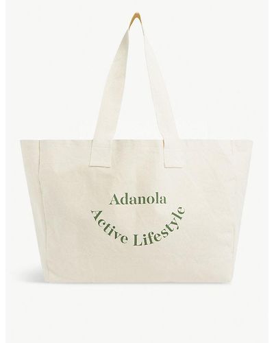 ADANOLA Active Lifestyle Canvas Tote Bag - White