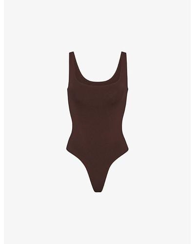 Skims The Smoothing Seamless Stretch-woven Thong Body - Brown